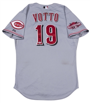 2015 Joey Votto Game Used & Signed/Inscribed Cincinnati Reds Road Jersey Worn on 8/29/15 for Career Home Run #188 (MLB Authenticated & PSA/DNA)